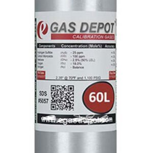 58L H2S 25 ppm/ CO 100 ppm/ CH4 2.5% (50...